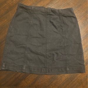 Free People black denim mini skirt